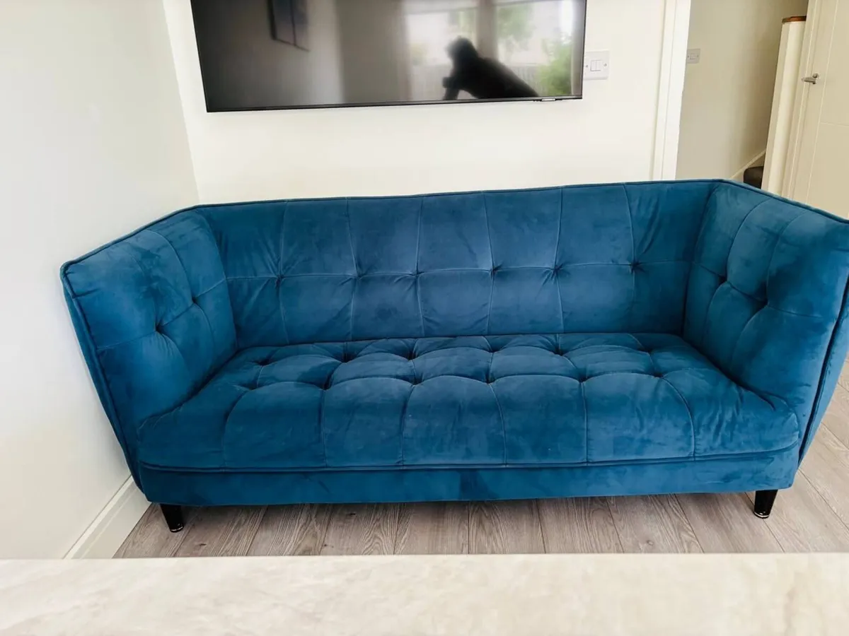 Misha 3 Seater Sofa- Blue from Harvey Norman - Image 1