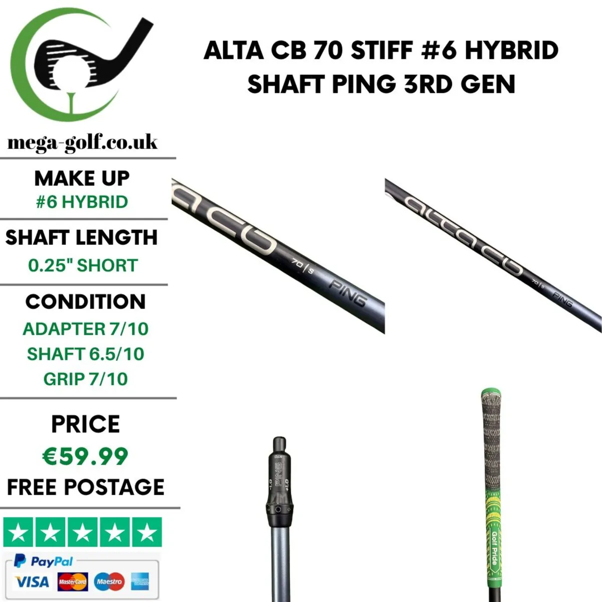 Alta CB 70 Stiff #6 Hybrid Shaft / Ping 3rd Gen - Image 1