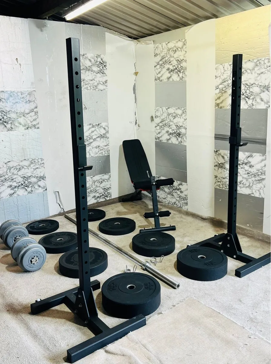 BLK BOX RACK STANDS OLYMPIC WEIGHTS BAR BENCH++ - Image 1