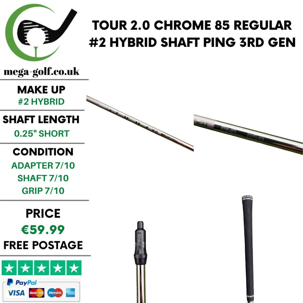 Tour 2.0 Chrome 85 Regular #2 Hybrid Shaft / Ping - Image 1