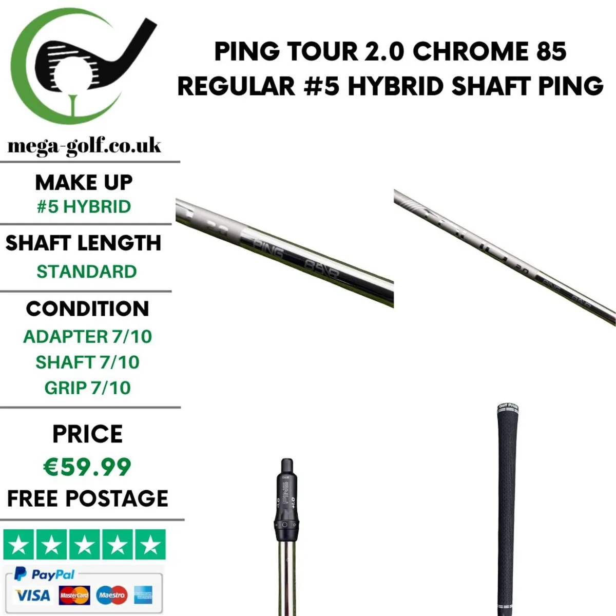 Ping Tour 2.0 Chrome 85 Regular #5 Hybrid Shaft - Image 1
