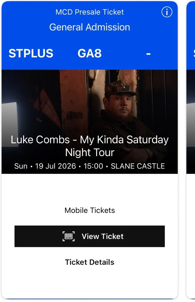 Luke Combs Sunday 19th July - Image 2