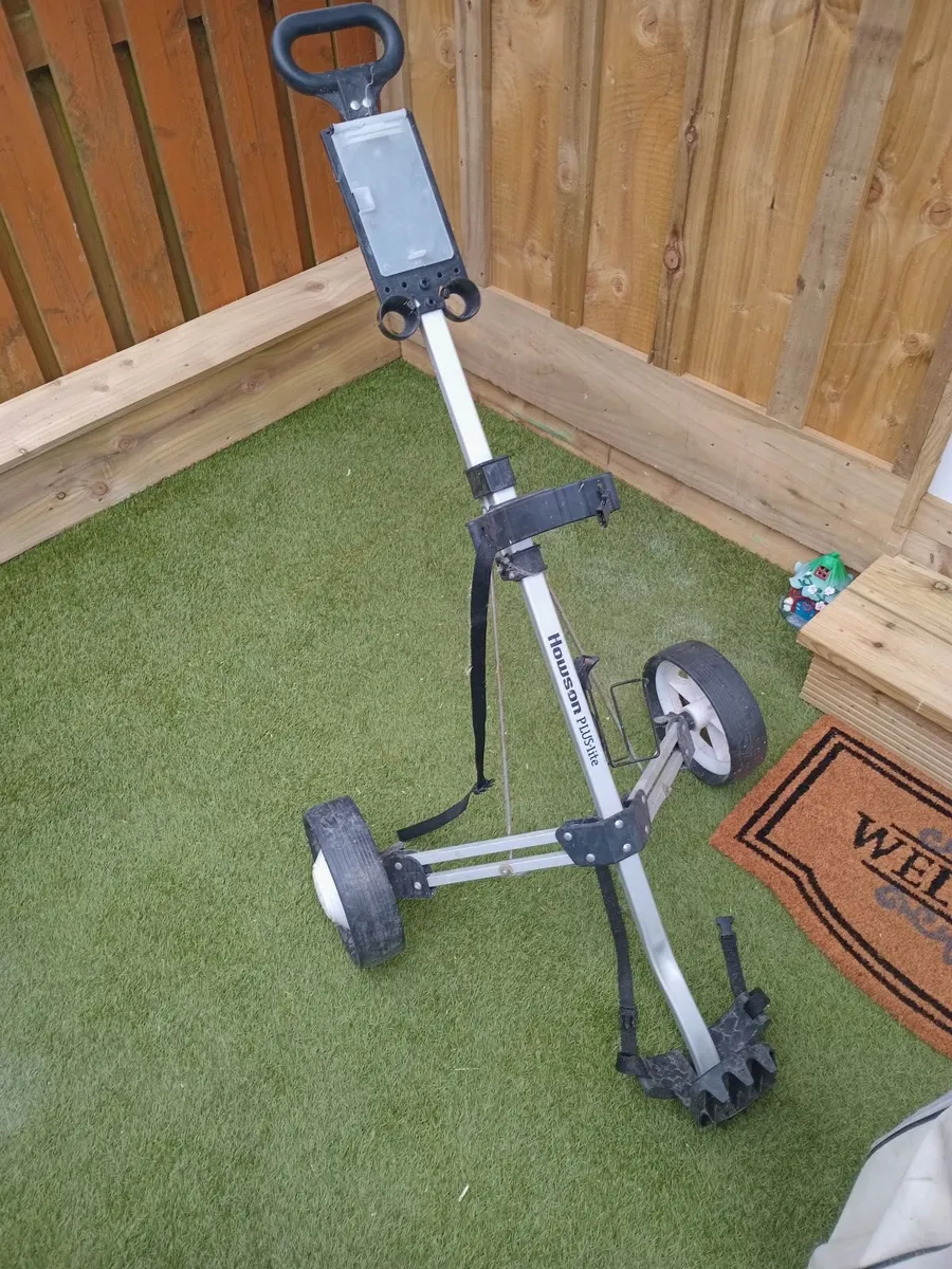 Golf clubs  and cart - Image 1