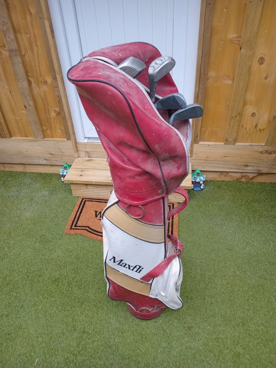 Golf clubs  and cart - Image 2