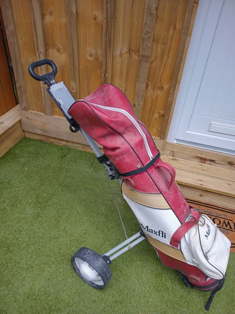 Golf clubs  and cart - Image 4