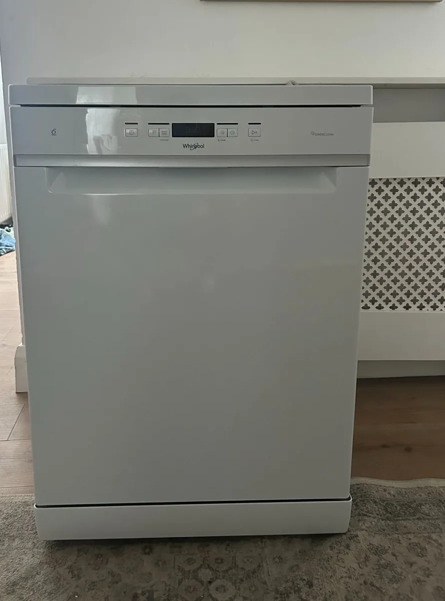 White Whirlpool 6th Sense Freestanding Dishwasher - Image 1