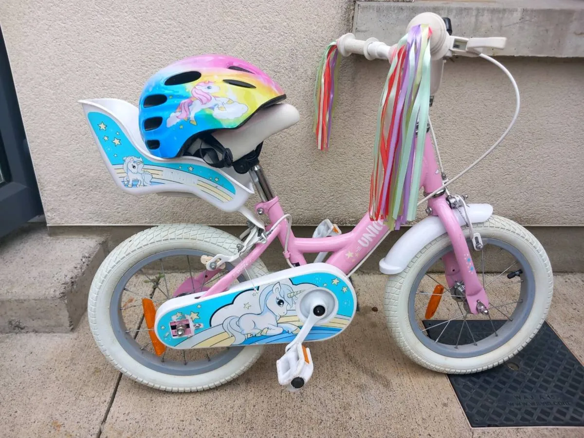 Kids unicorn bike size 14 inch wheels. - Image 2