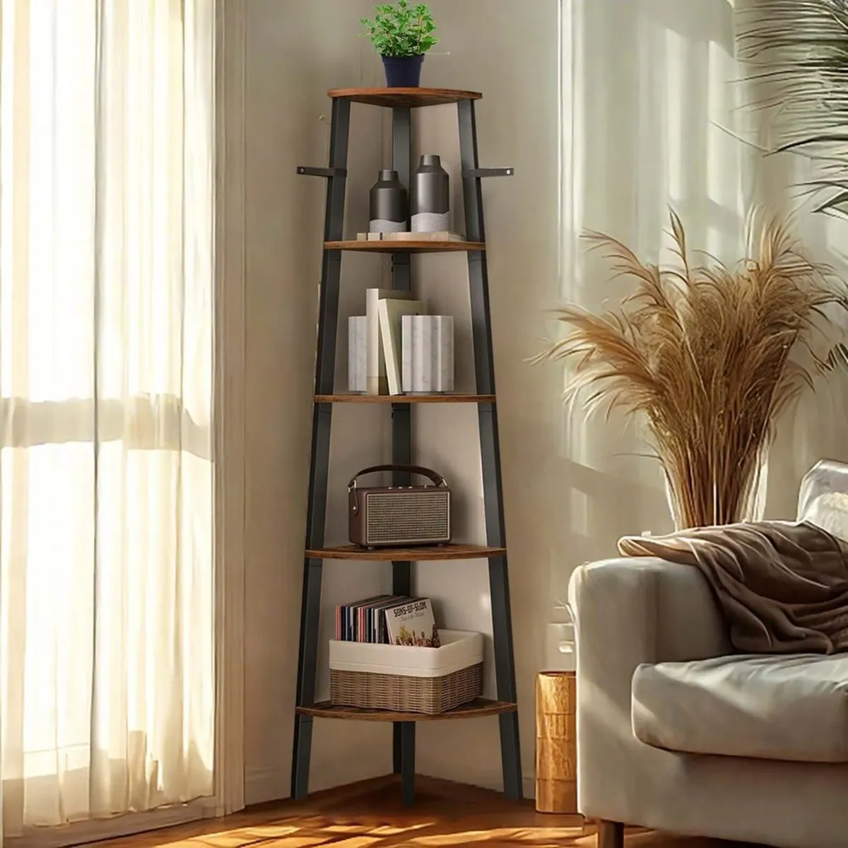 Corner shelf, bookcase with 5 levels - FREE P&P - Image 2