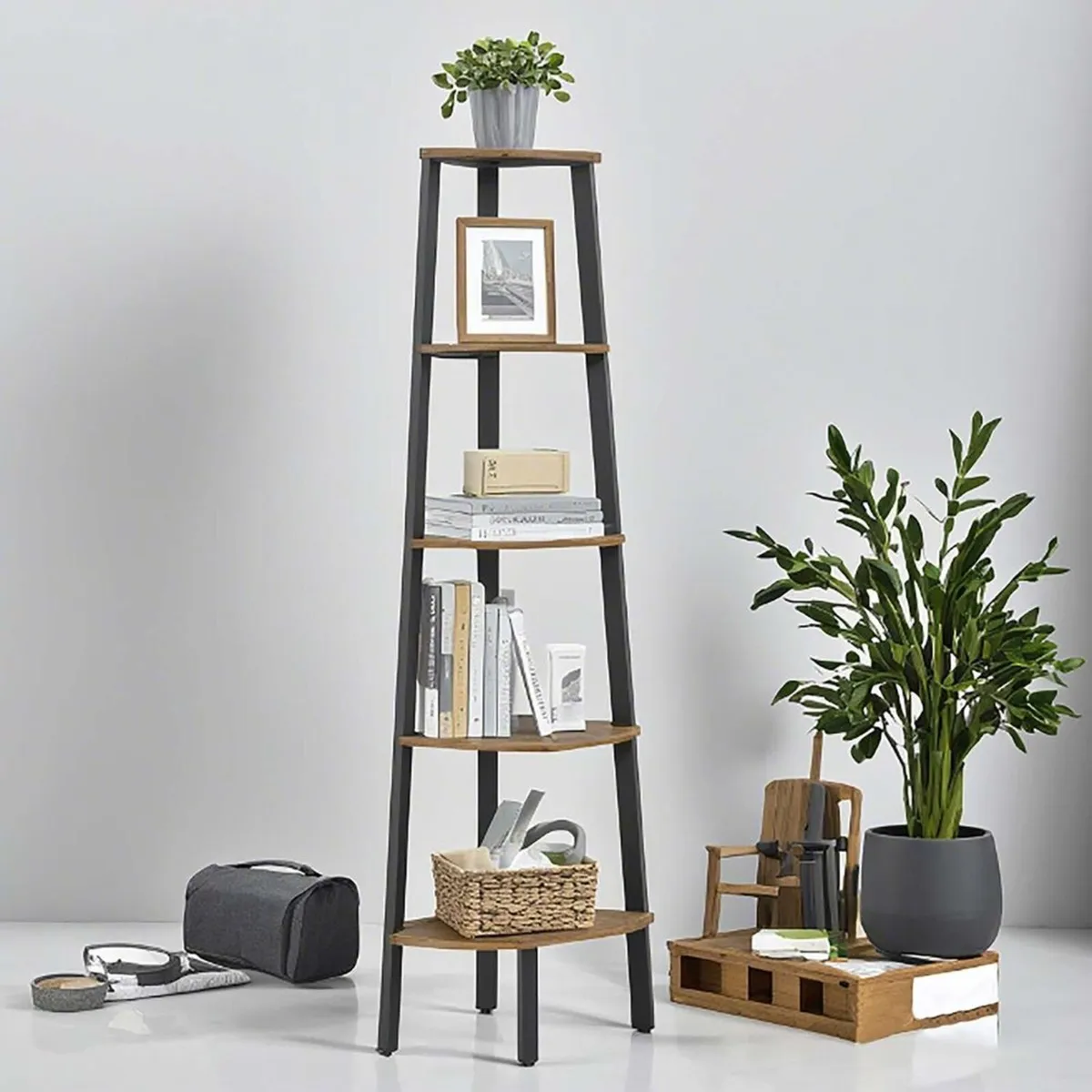 Corner shelf, bookcase with 5 levels - FREE P&P - Image 1