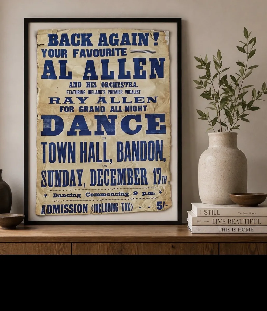 Vintage  Al Allen, Dance Poster, Town Hall Bandon - Image 3