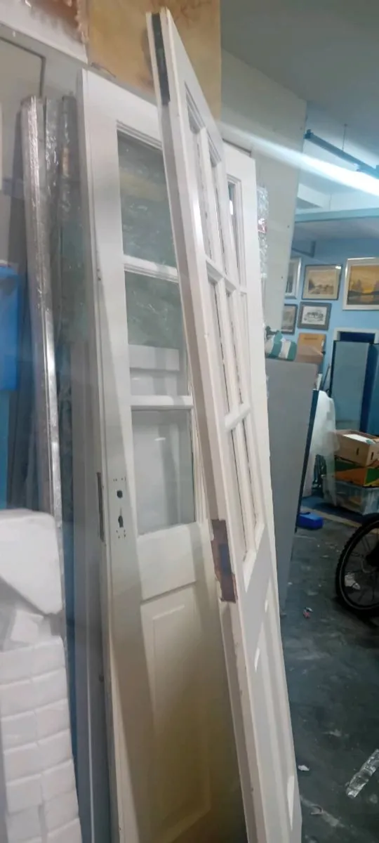 Pair Of Painted Teak French Doors - Image 2