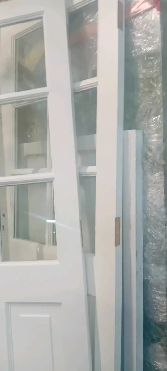 Pair Of Painted Teak French Doors - Image 3
