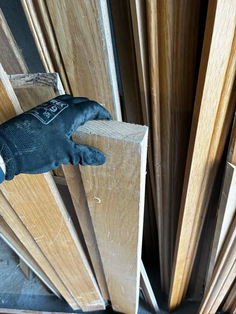 8 x Solid Oak Doors, frames, skirting etc - Image 3