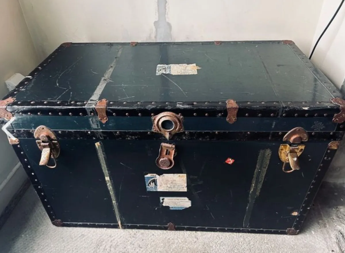 Vintage Holland America Line Steamer Trunk 1960s - Image 2