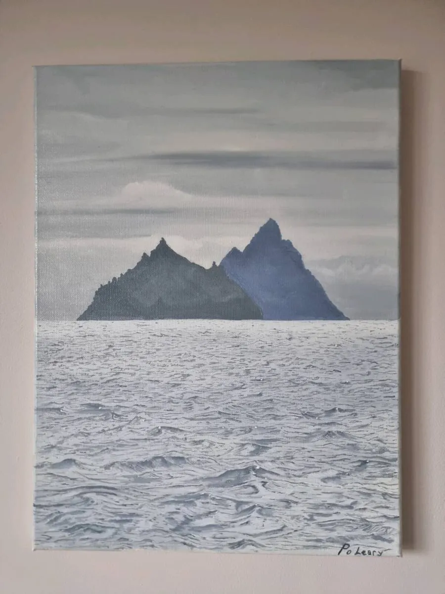 12"x16" oil painting of skelligs
