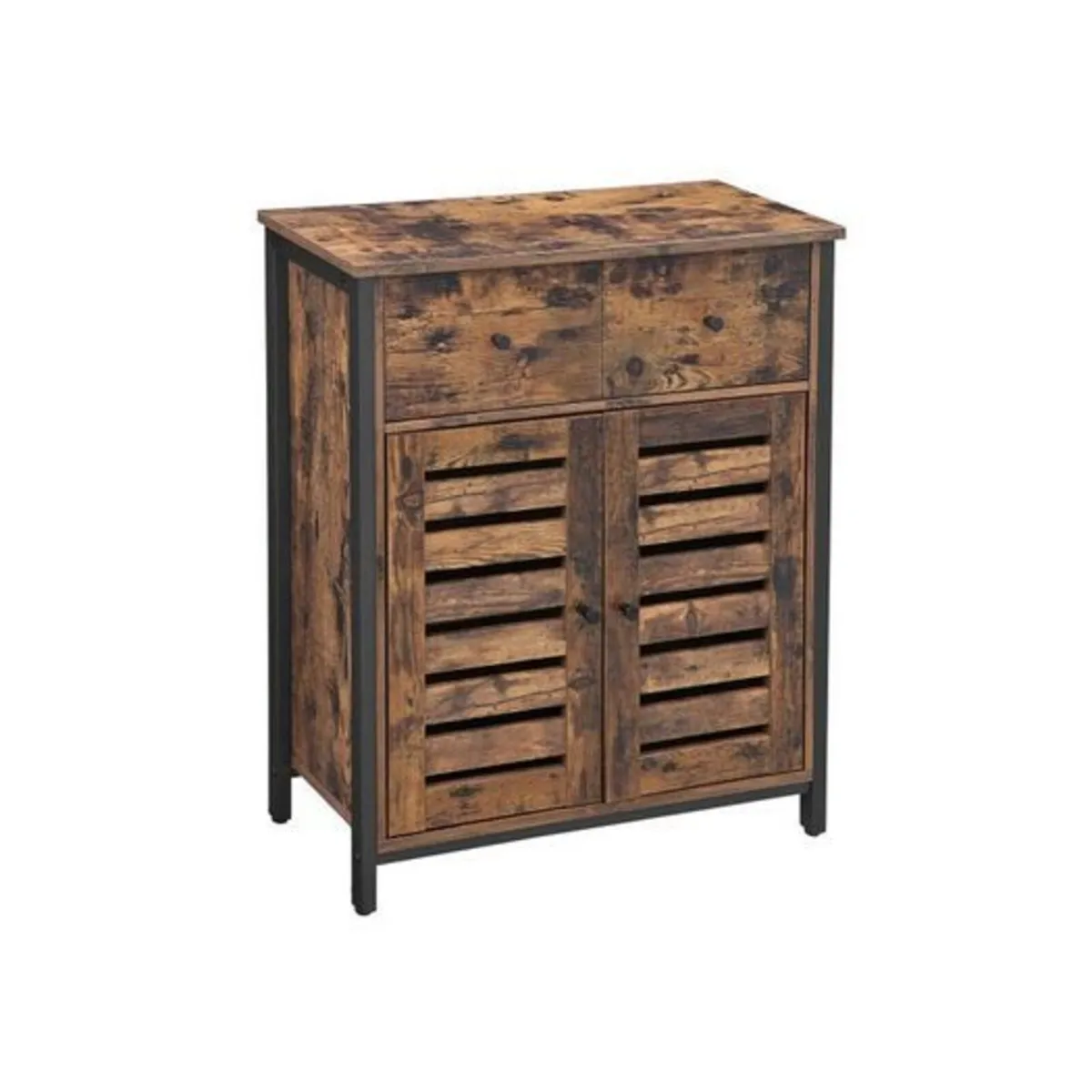 Industrial Sideboard Cabinet with Drawer & Louvere - Image 3
