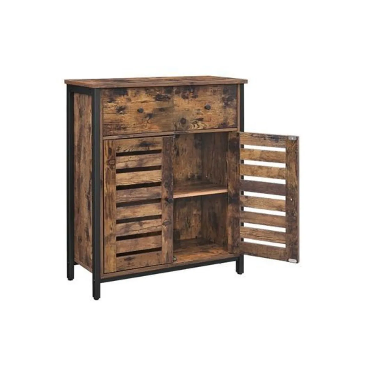 Industrial Sideboard Cabinet with Drawer & Louvere - Image 4