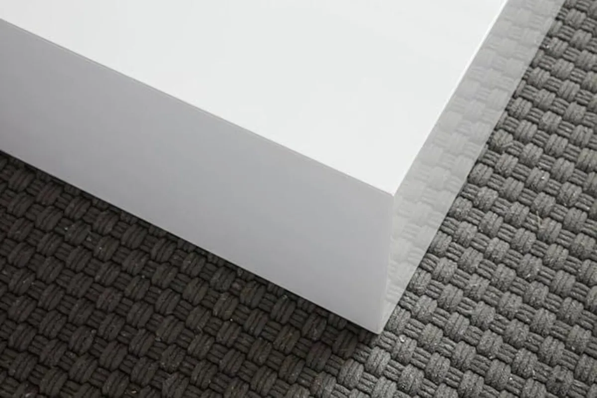 High Gloss White Coffee Table Modern Square Monobl - Image 4