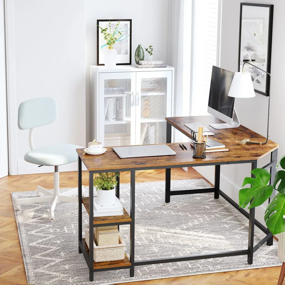 Industrial Corner Home Office Desk - FREE P&P - Image 1