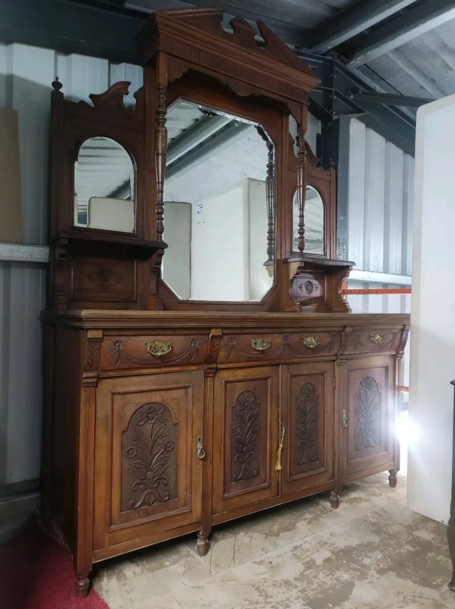 Large Antique c.1910 mahogany side board cabinet - Image 4