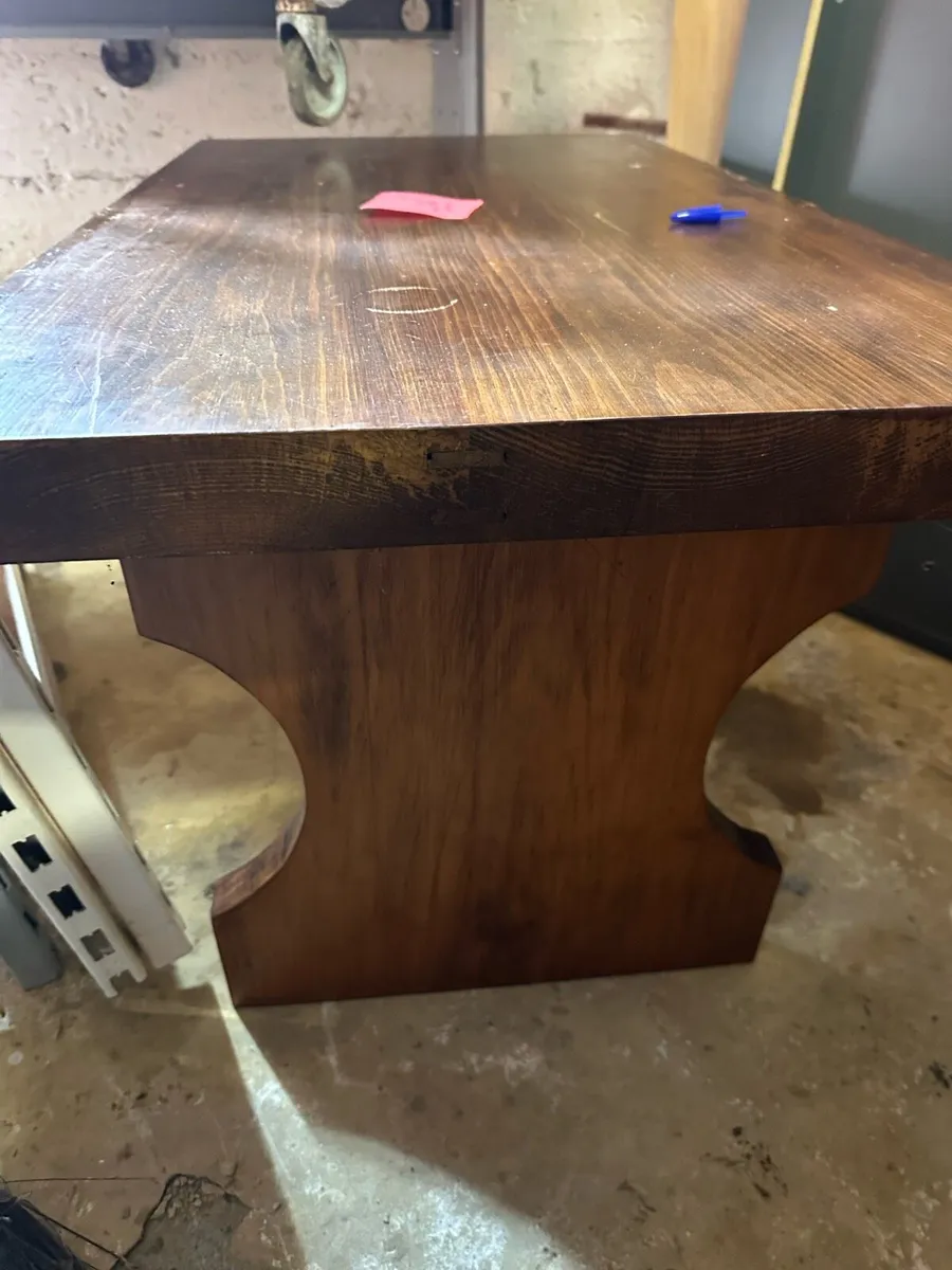 Pair of hard wood coffee tables - Image 2