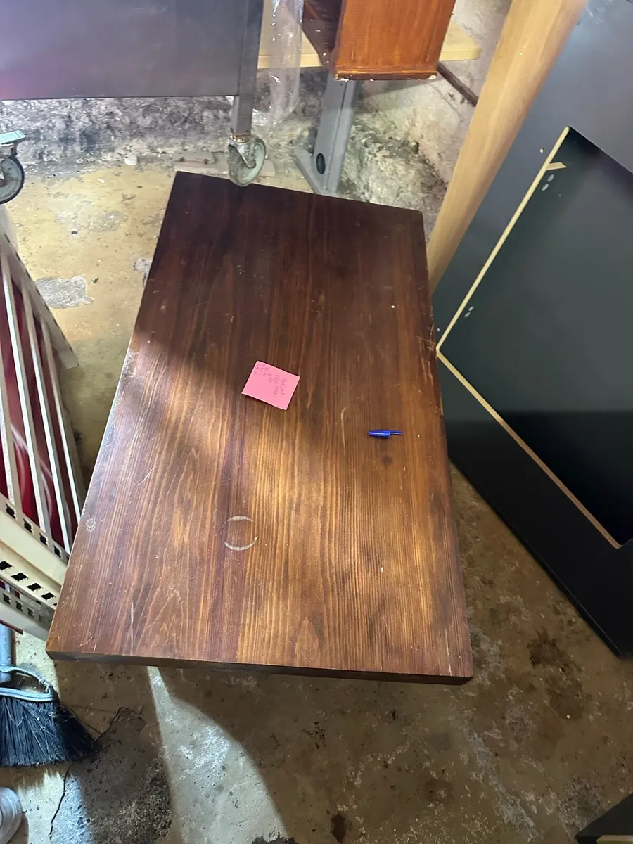 Pair of hard wood coffee tables - Image 3