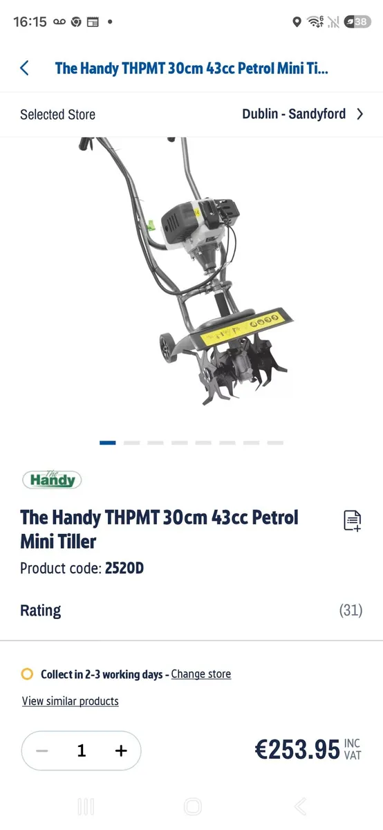 The Handy THPMT Petrol Tiller. Honda Rotavator - Image 1