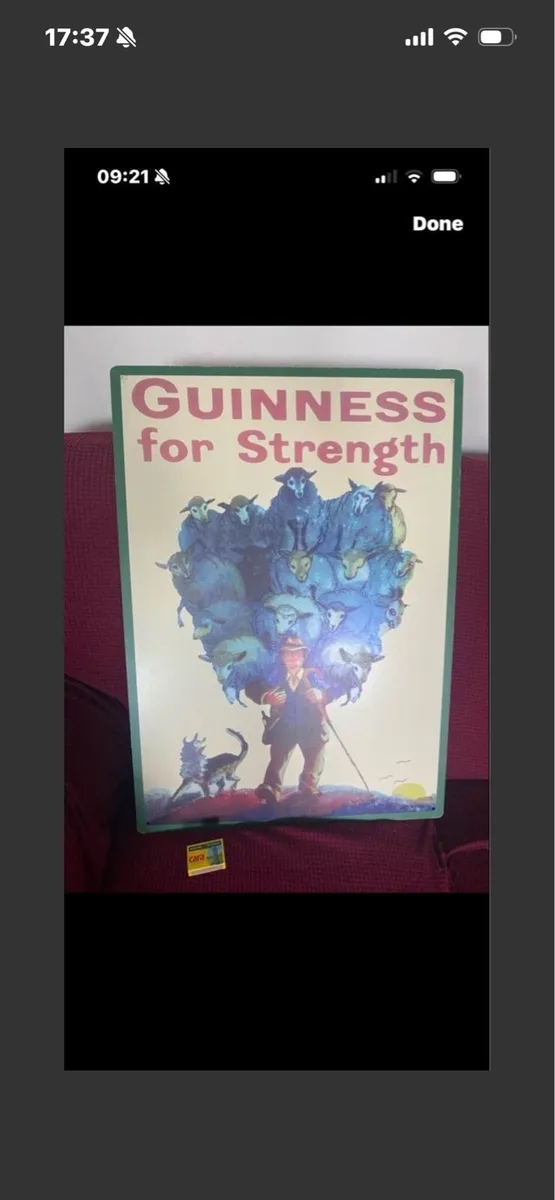 Large Vintage Guinness Metal Sign - Image 1