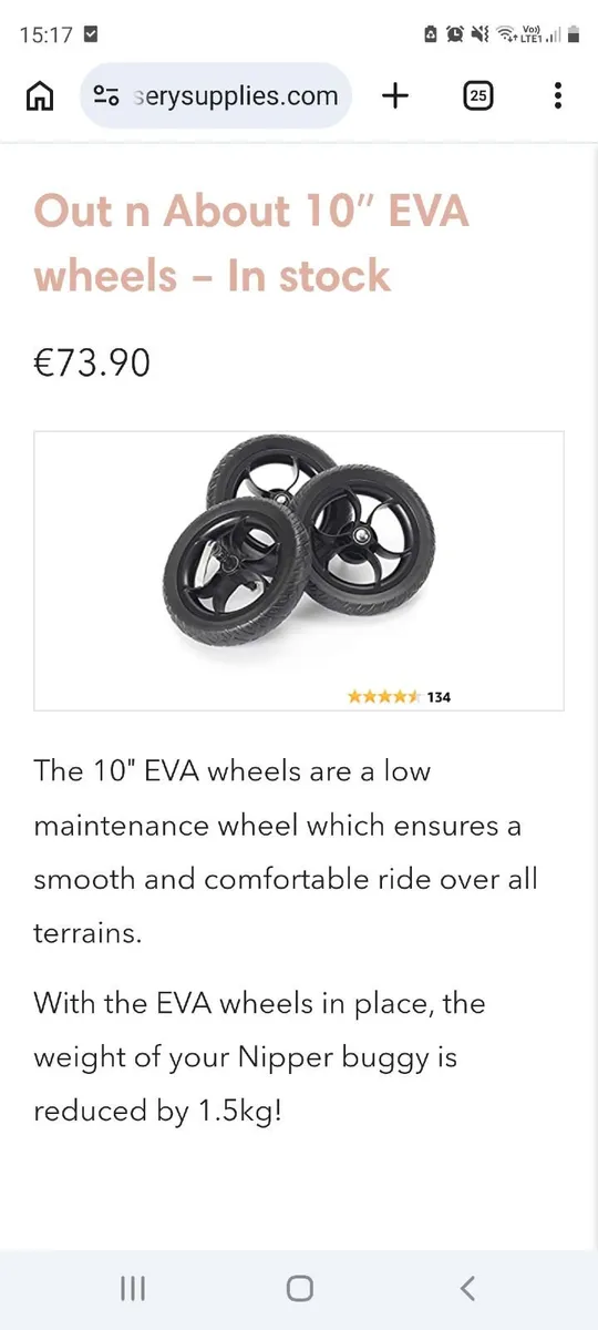 Out n about buggy 10" Eva wheels - Image 1