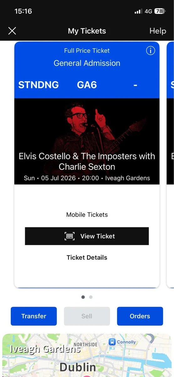 Elvis Costello tickets x 2