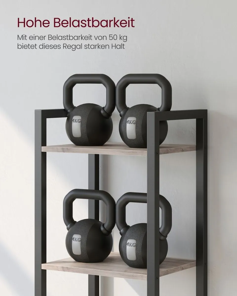 Industrial 6-Tier Bookshelf Tall Narrow - Image 4