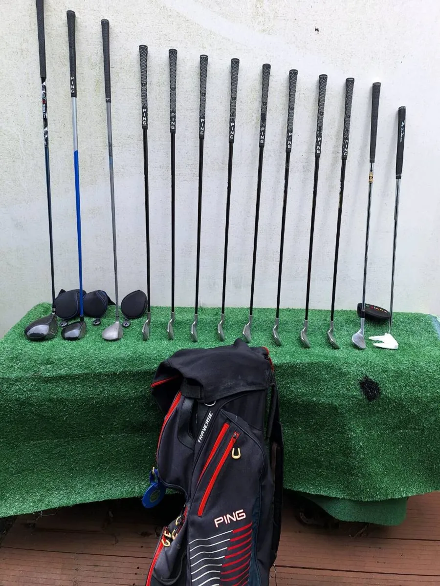Golf clubs. Ping, full set, bag abd trolley. - Image 3