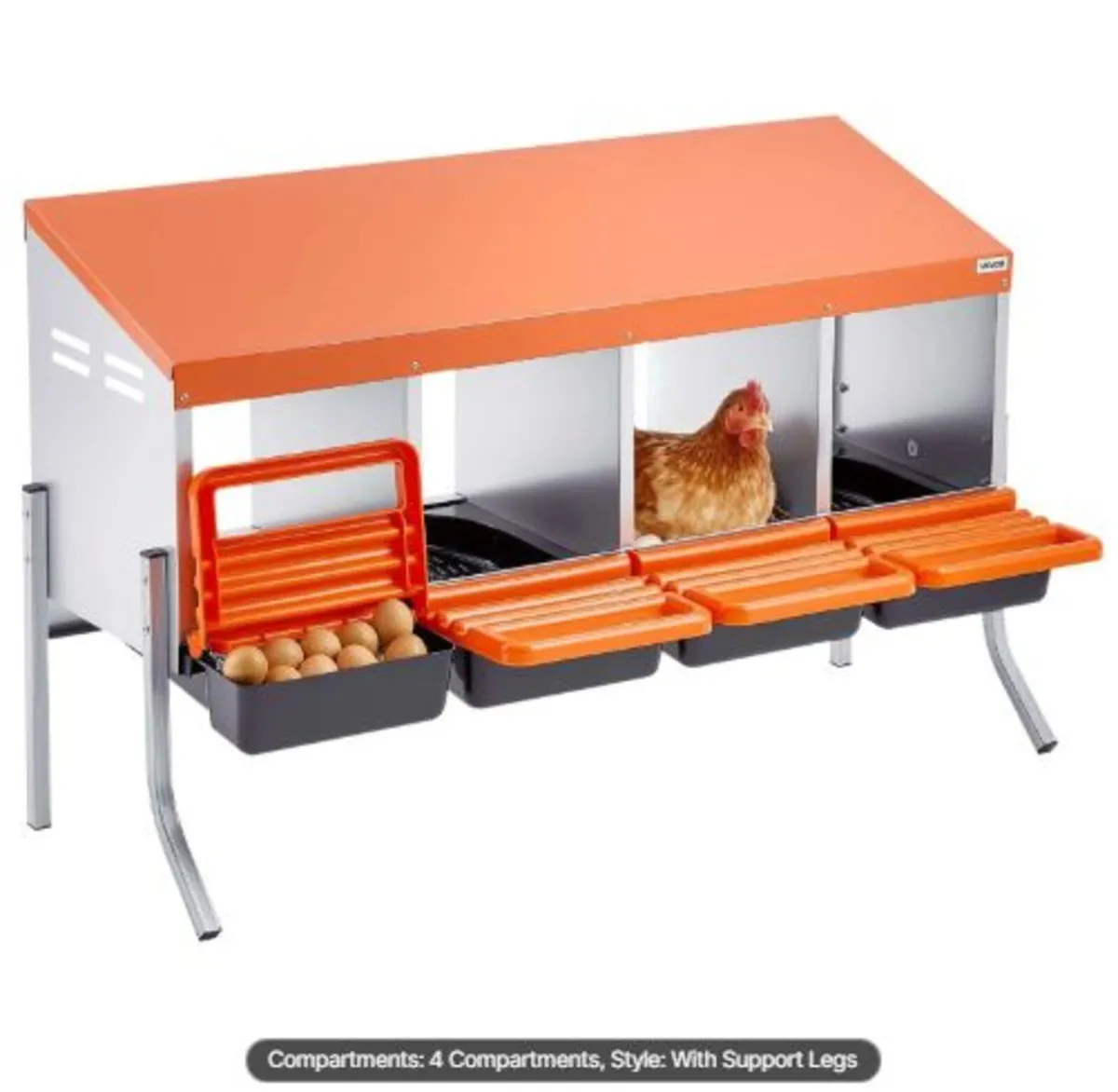 Chicken Nesting Boxes, 4 Compartments,with Support - Image 1