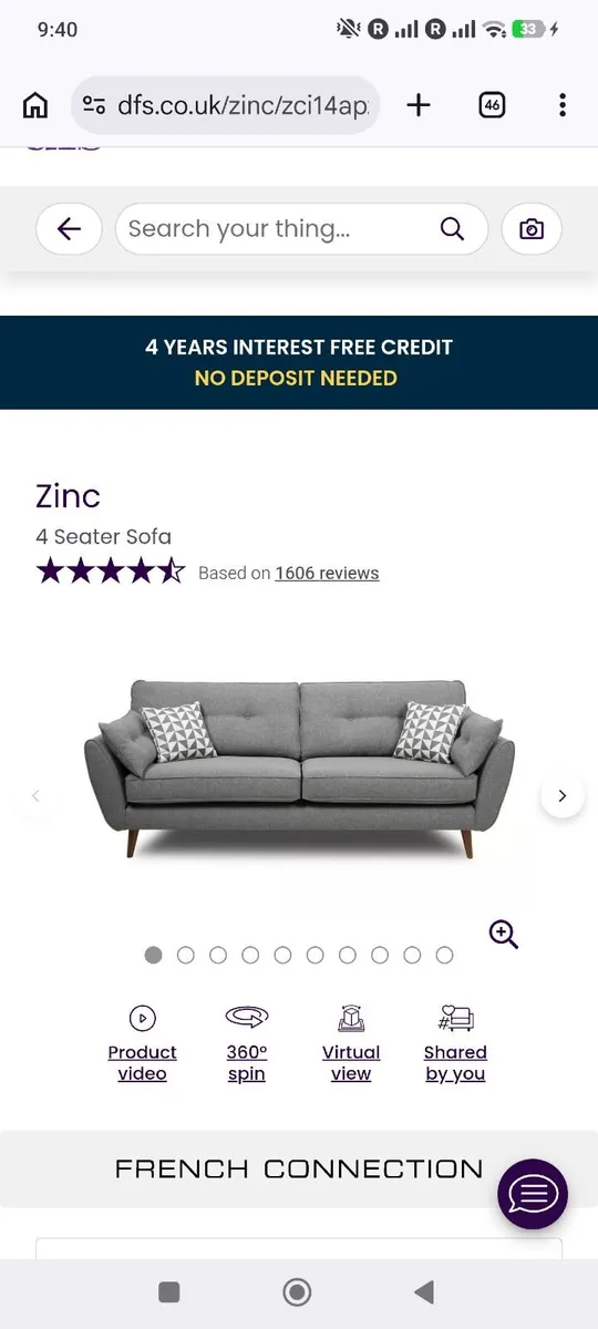 Grey Sofa - from DFS - Image 2