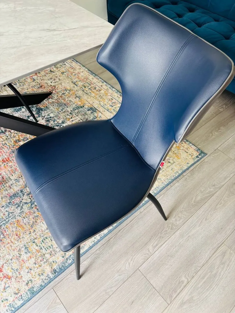 Elana 1.6m dining table (grey) with 4 chairs - Image 3
