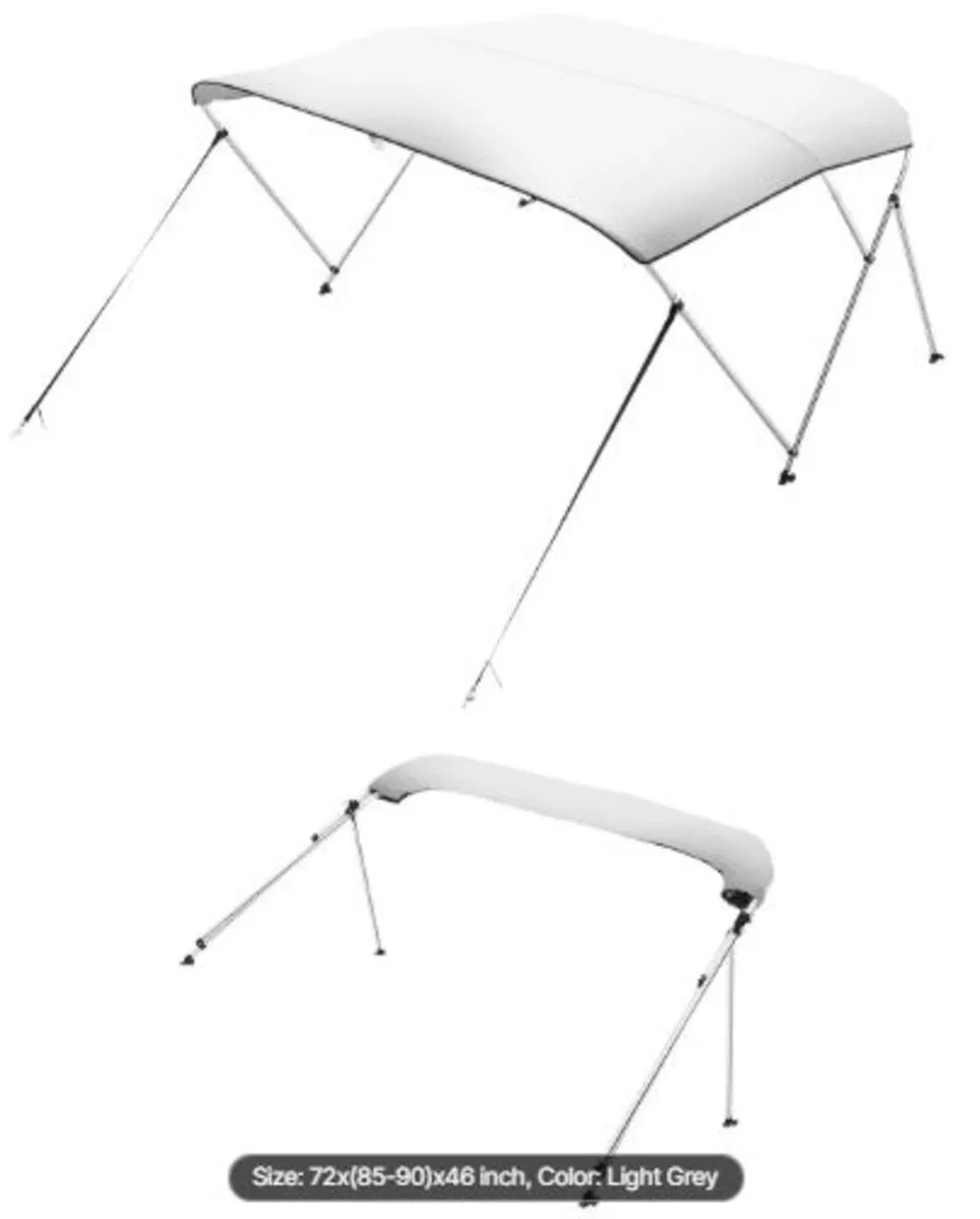 3 Bow Boat Bimini Tops, 600D Polyester Canopy - Image 1