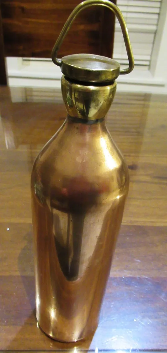 antique copper brass flagon vintage pub whiskey - Image 4