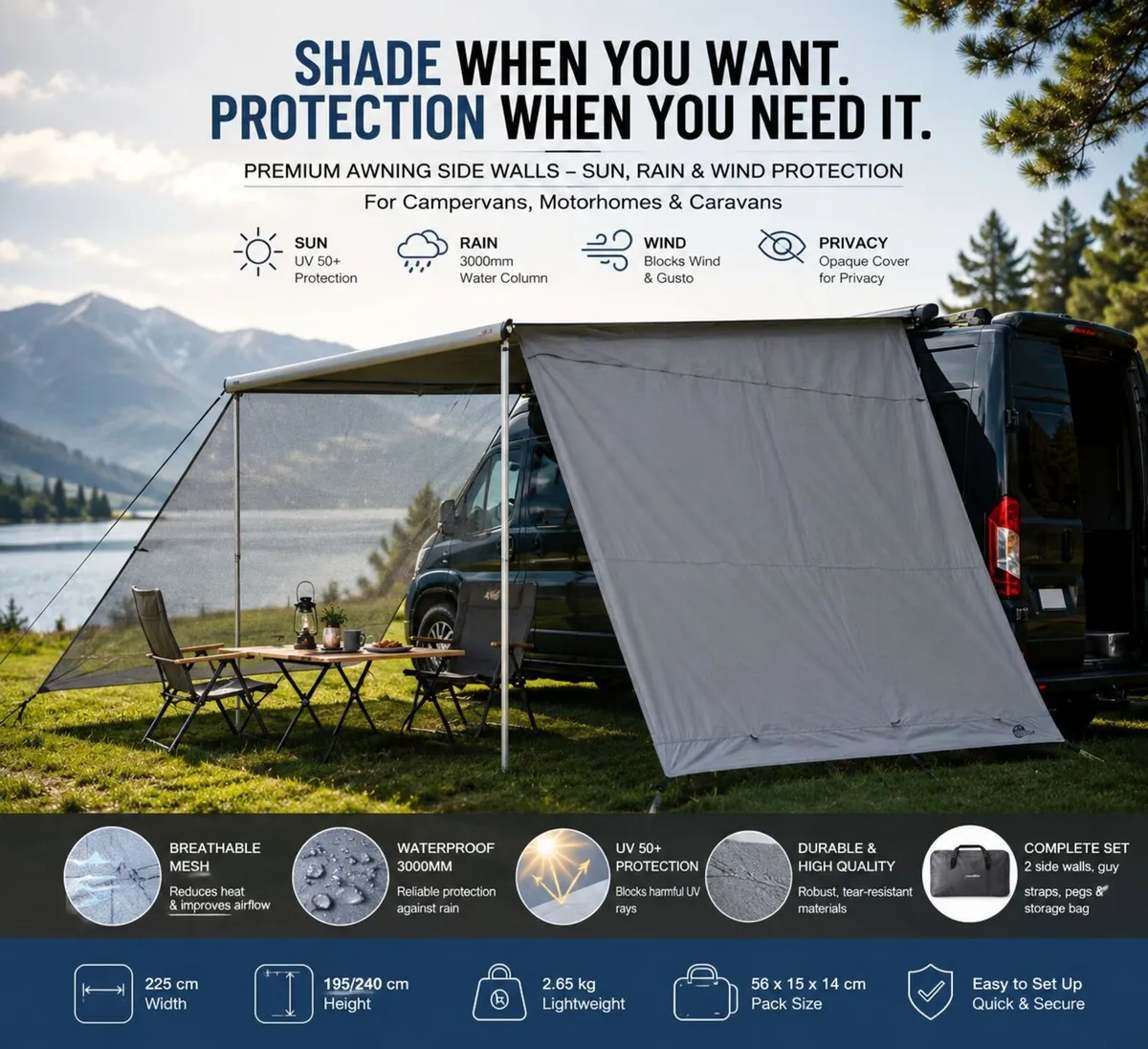 Caravan & Motorhome Awning Side Walls Set - Image 1