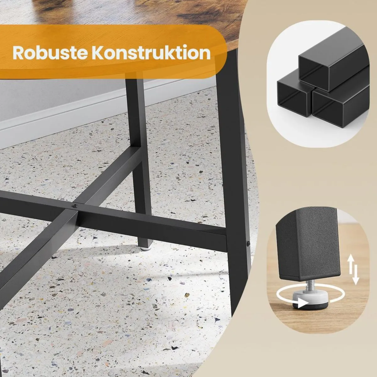 Round Industrial Dining Table - Image 3