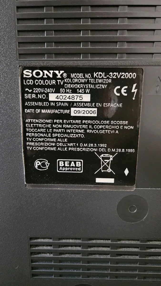 SONY Bravia 32" LCD TV - Image 3