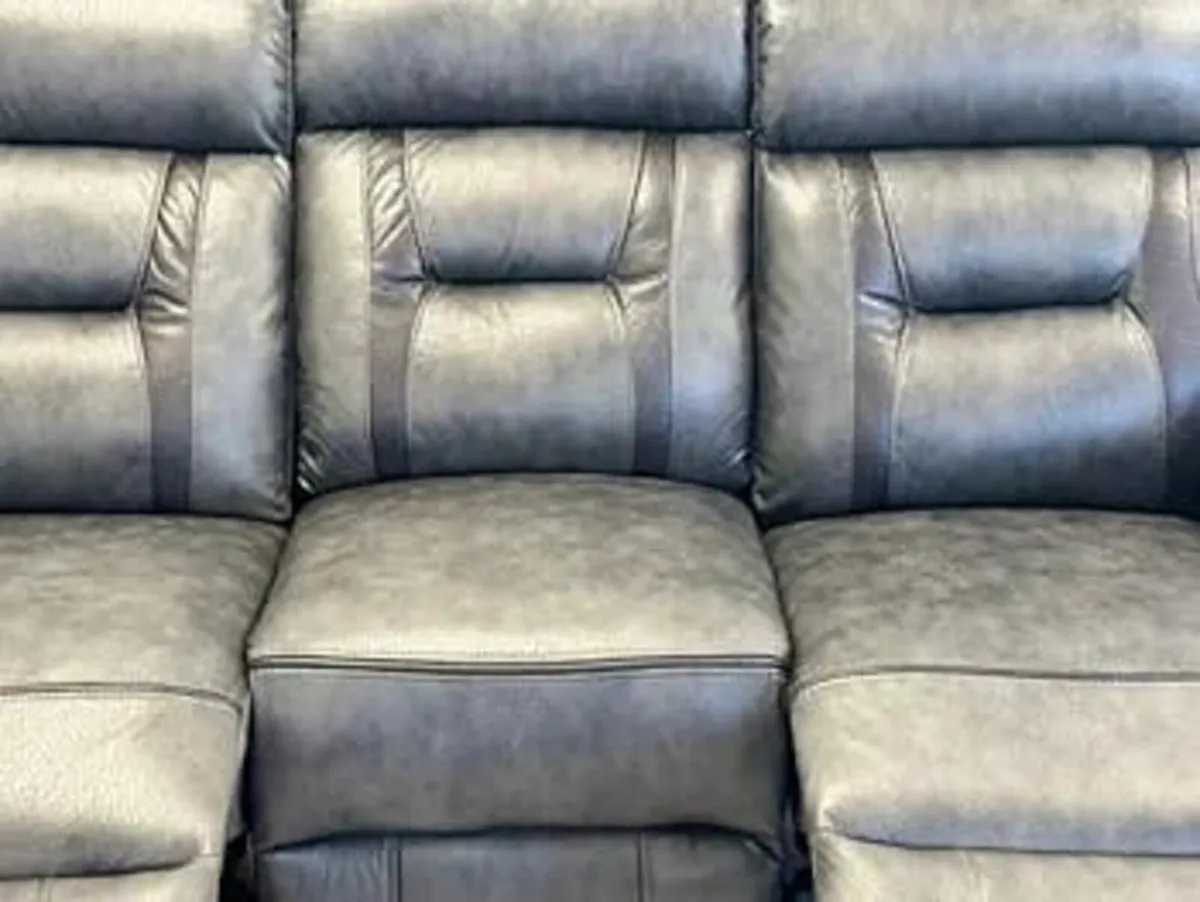 Nova 3+2 Grey Electric Leather Recliner Sofa Set - Image 4