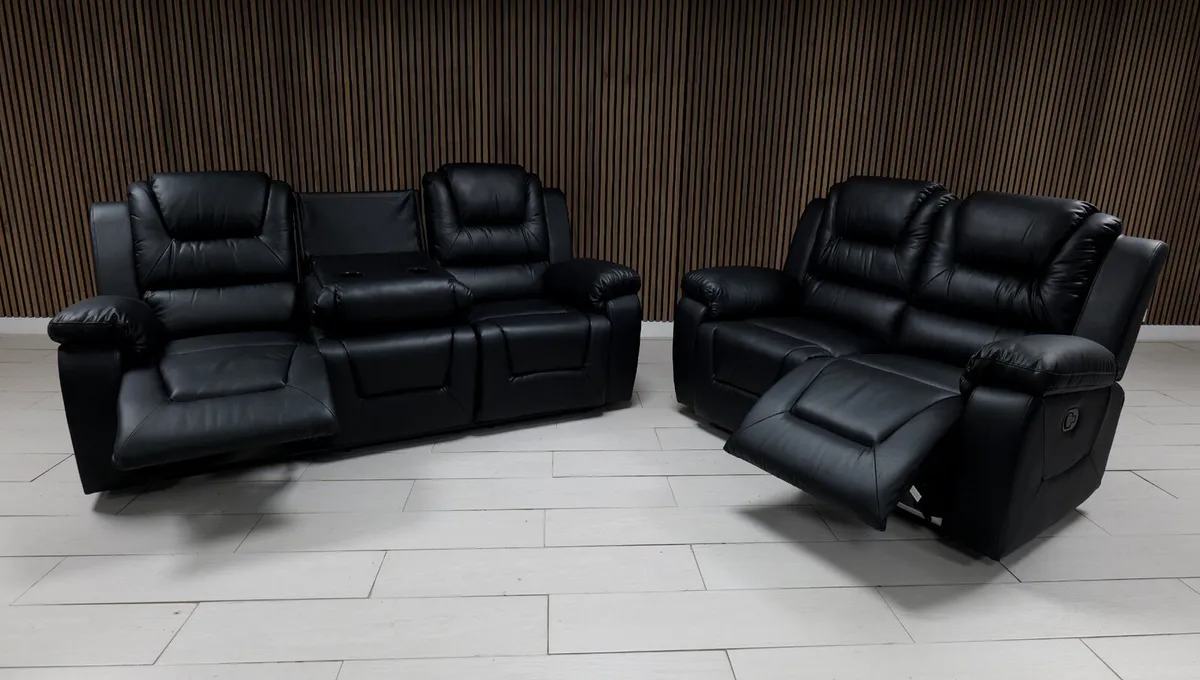 Axel 3+2 Seater Leather Recliner Sofa Set - Image 4