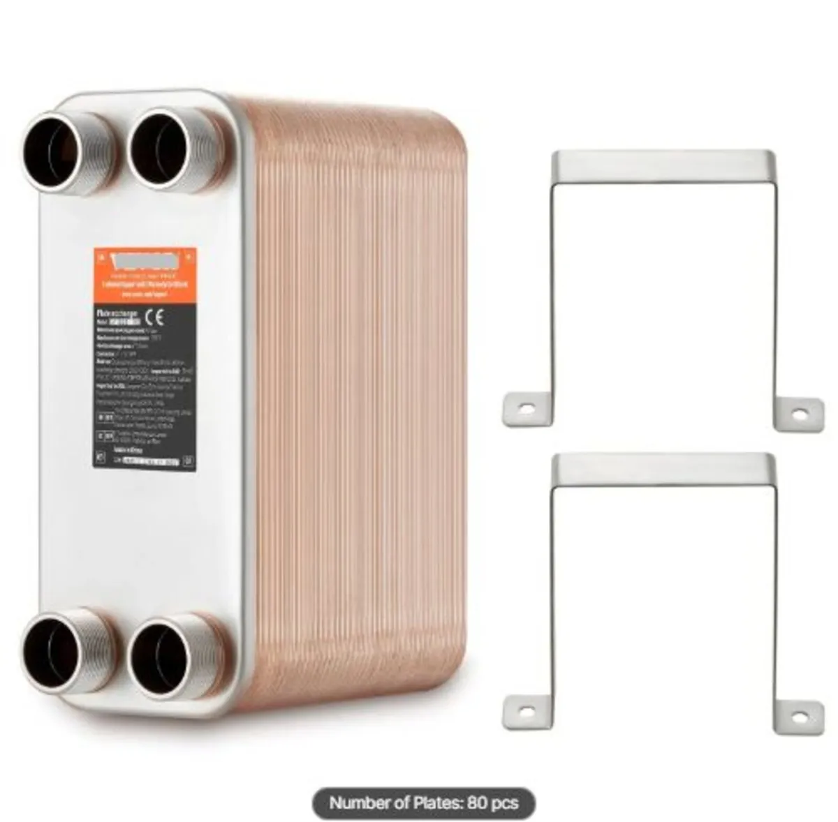 Heat Exchanger,5"x 12" 80 Plates Brazed Plate Heat - Image 1