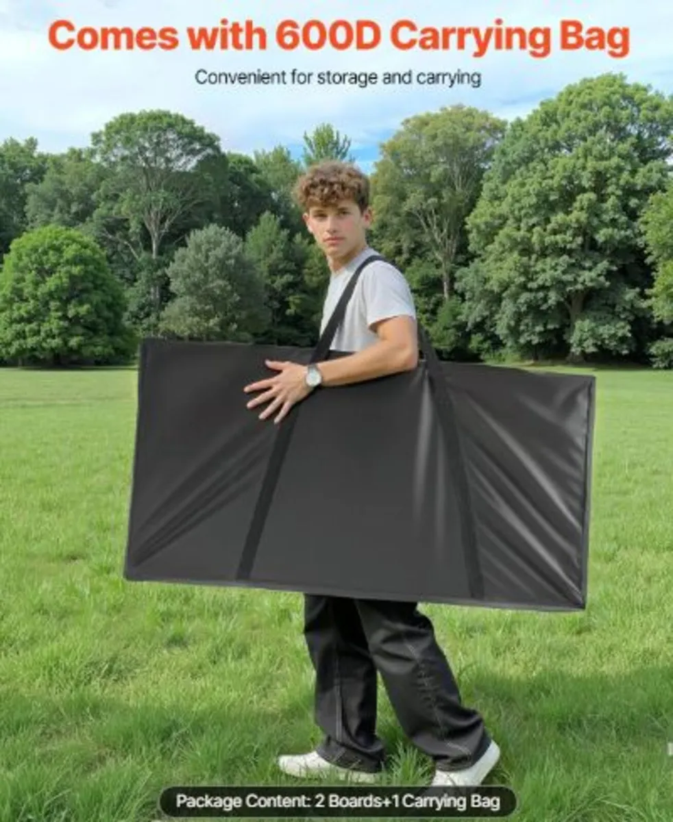 Cornhole Set, 4x2 ft Corn Hole Game Boards, Solid - Image 3