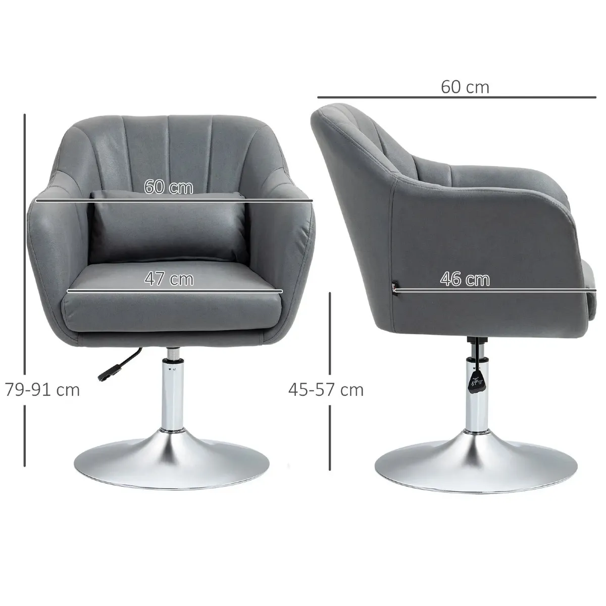 Swivel Lounge Chair with Lumbar Cushion Height Adj - Image 2