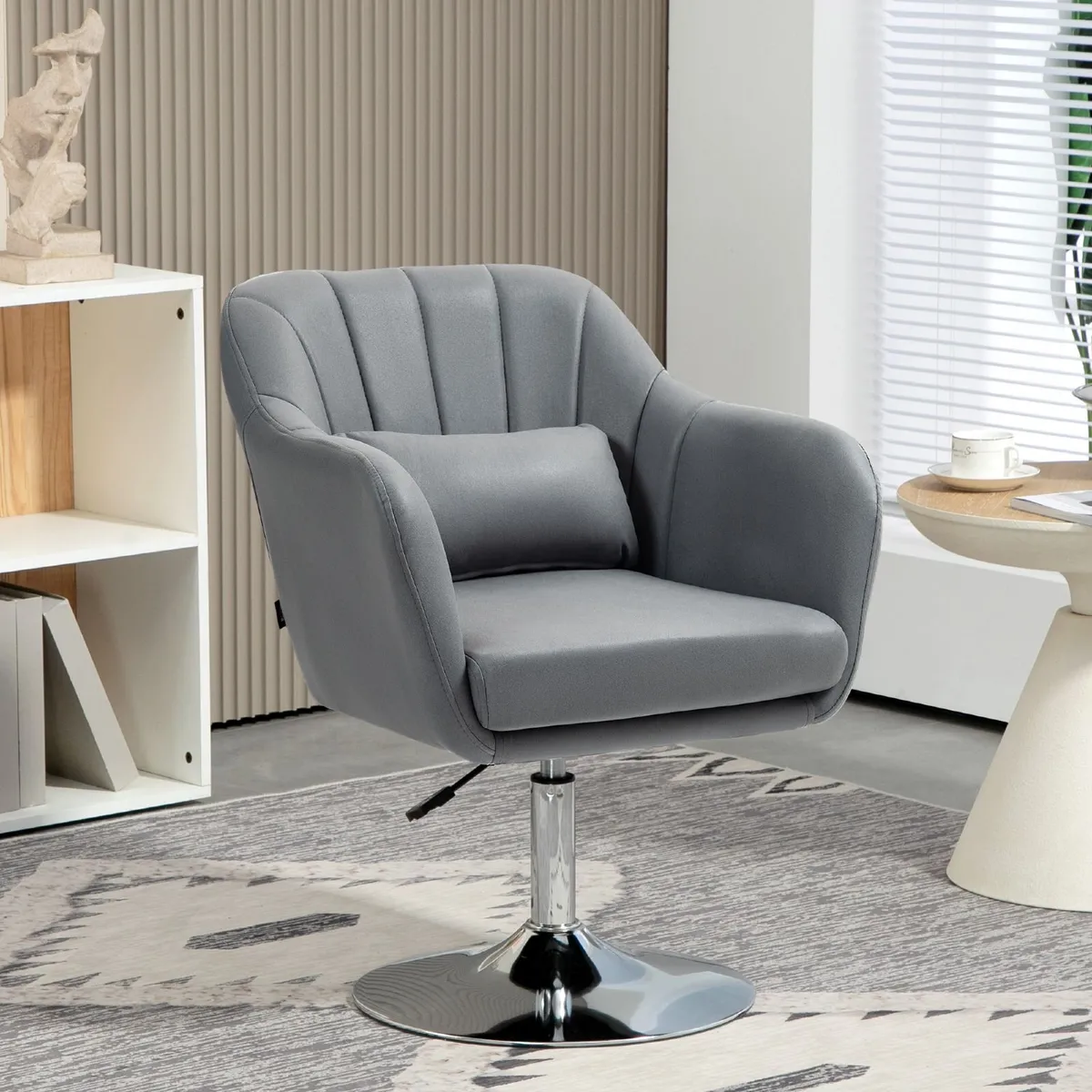 Swivel Lounge Chair with Lumbar Cushion Height Adj - Image 1