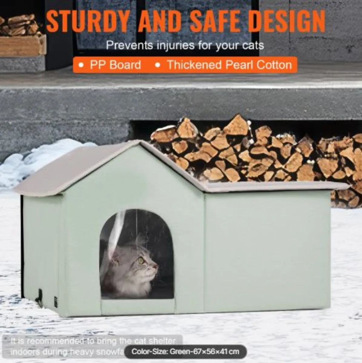 Heated Cat House, Outdoor Kitty Shelter - Image 3