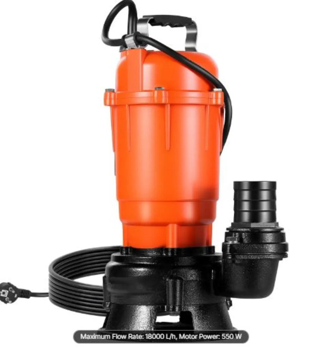 550W Submersible Trash Pump, 18000 L/H, Cast Iron - Image 1