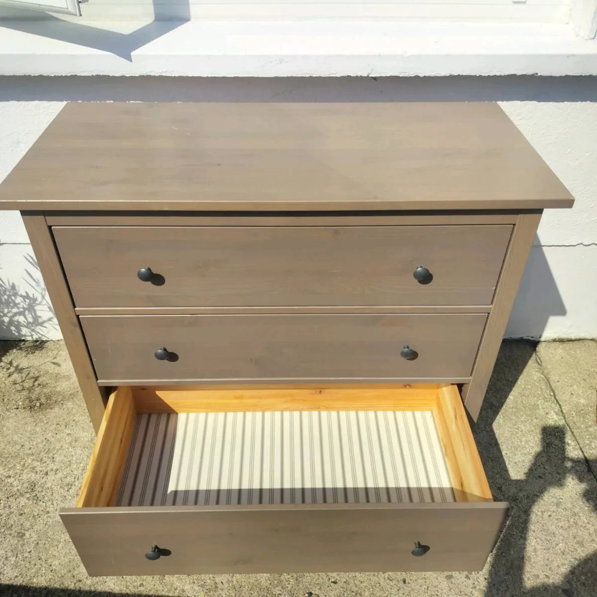 Chest of 3 drawers Hemnes brown-grey - Image 4
