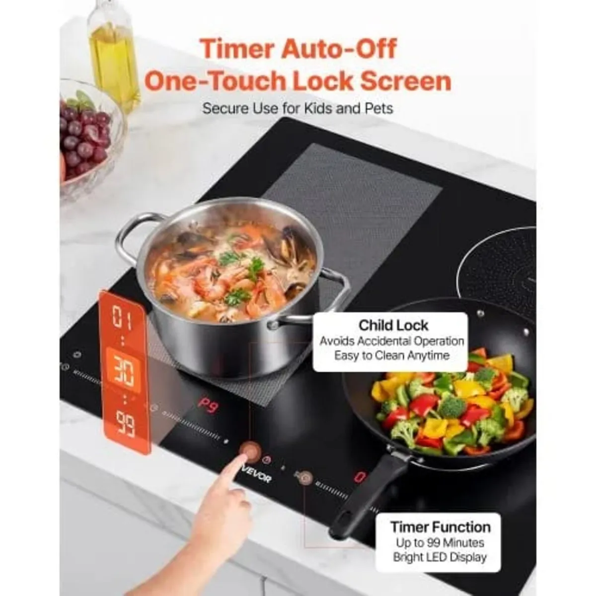 Induction Cooktop 60 cm 4 Burners Built-in Electri - Image 4